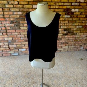 St John Black Wool Tank Top Sleeveless Blouse Size L Beautiful! Classic